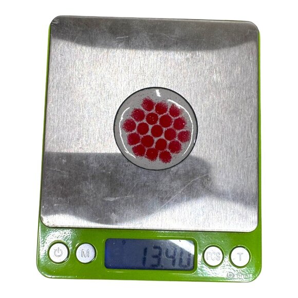 Vintage Red Polka Dot Enamel Pin Honeycomb on Copper Bee MCM Retro Y2K Abstract - Picture 4 of 4